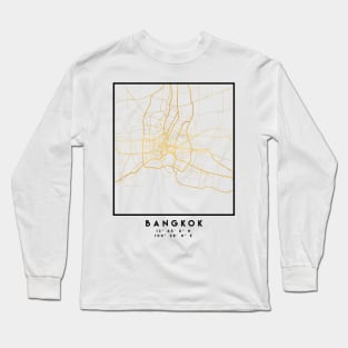 BANGKOK THAILAND CITY STREET MAP ART Long Sleeve T-Shirt